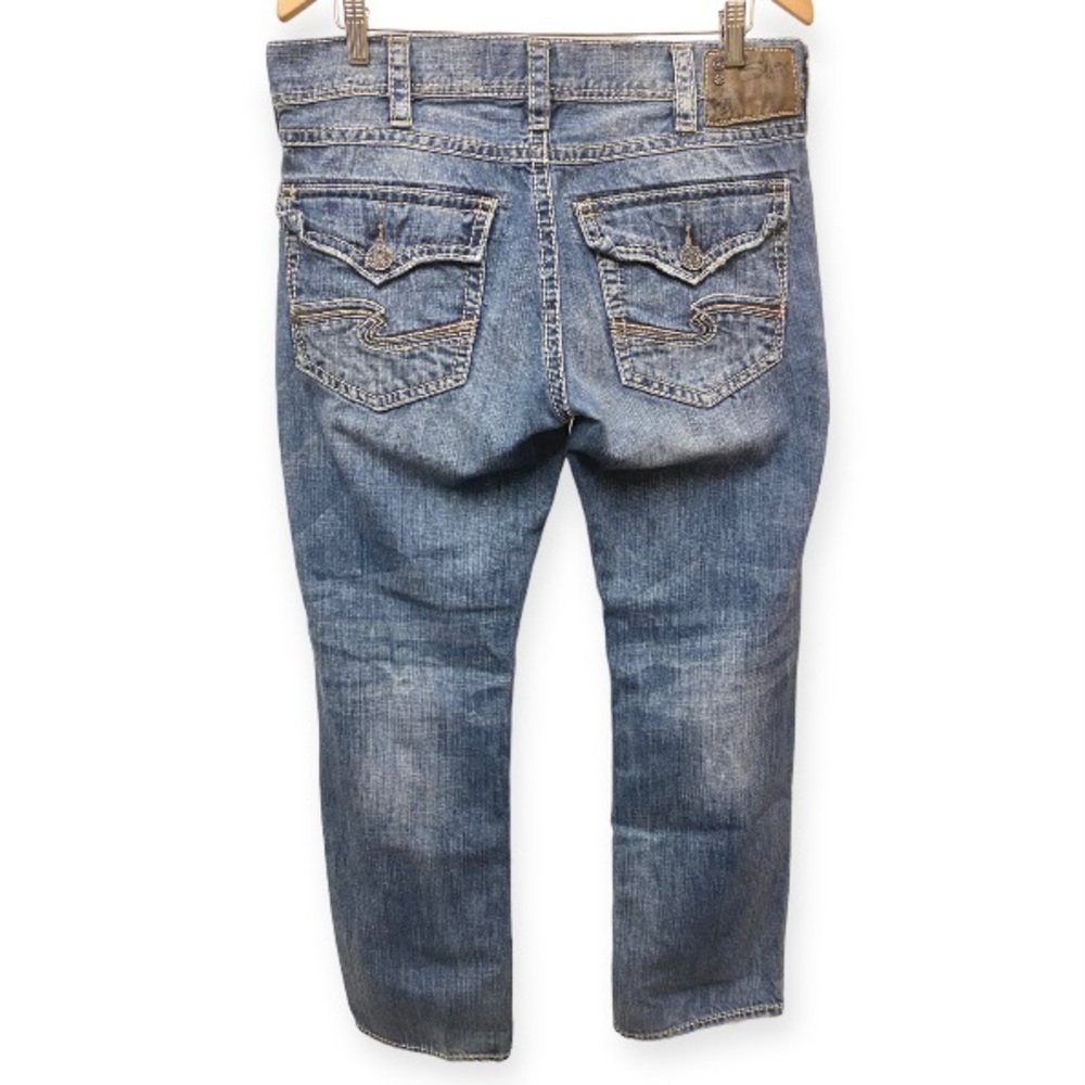 Silver Jeans 34x32 Nash Straight Leg 30” Inseam Mens Cotton Jeans Flap Pockets - Picture 4 of 14
